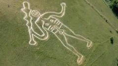 UK's rudest chalk figure gets a glow-up to stop it fading in the rain