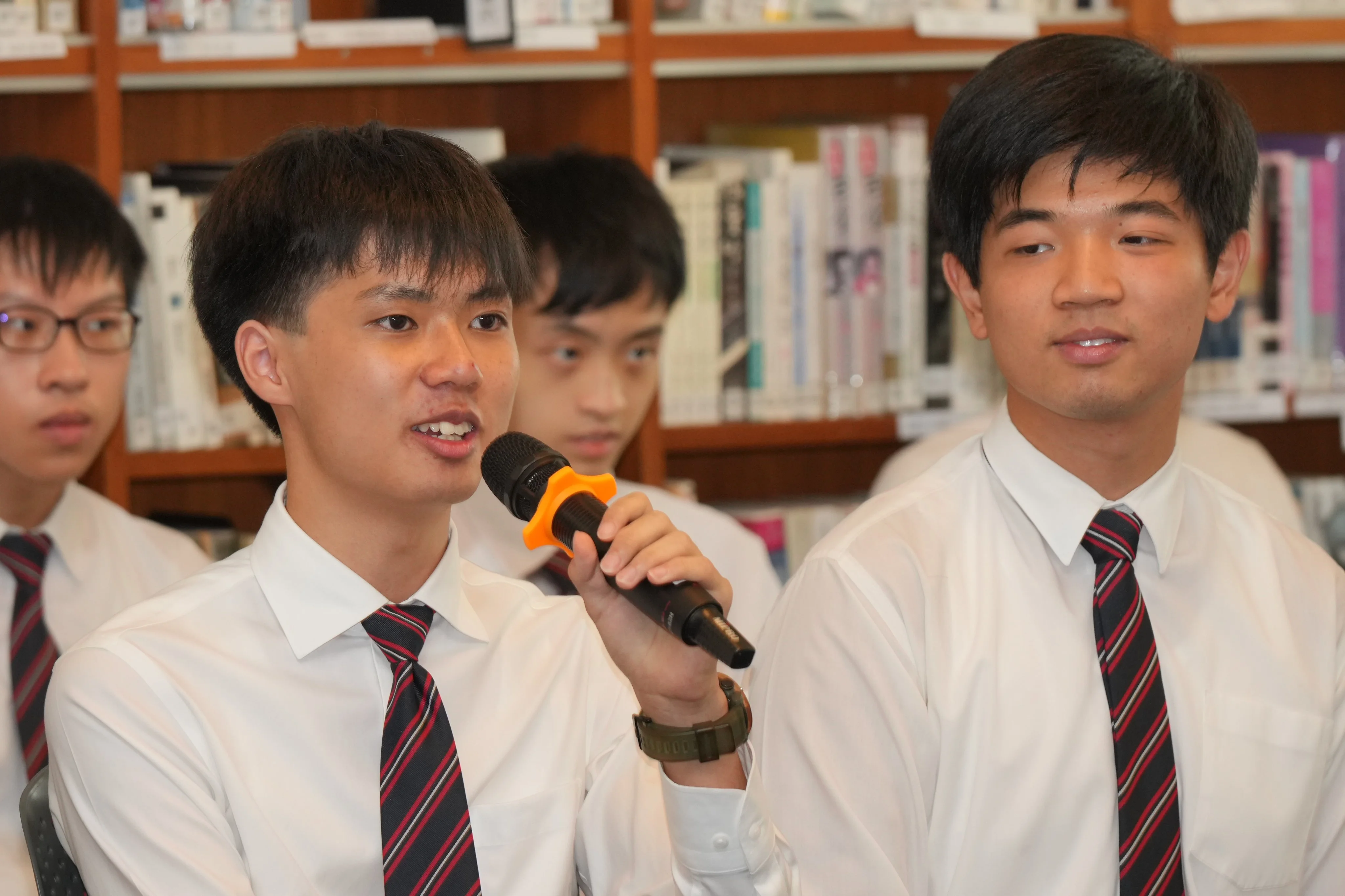 Top scorer Lucas Chavez speaks to the media at the DBS campus in Mong Kok. Photo: May Tse