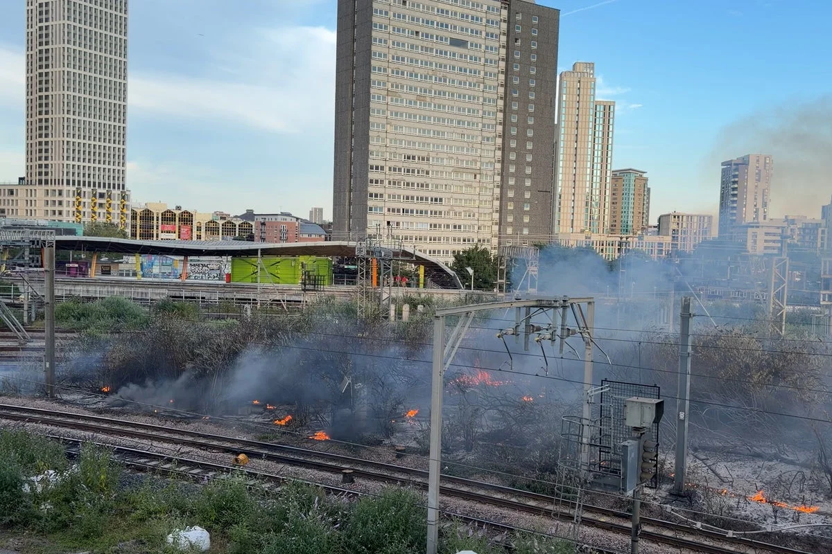 London train station closed as firefighters tackle blaze amid warning over ‘extreme’ wildfire risk