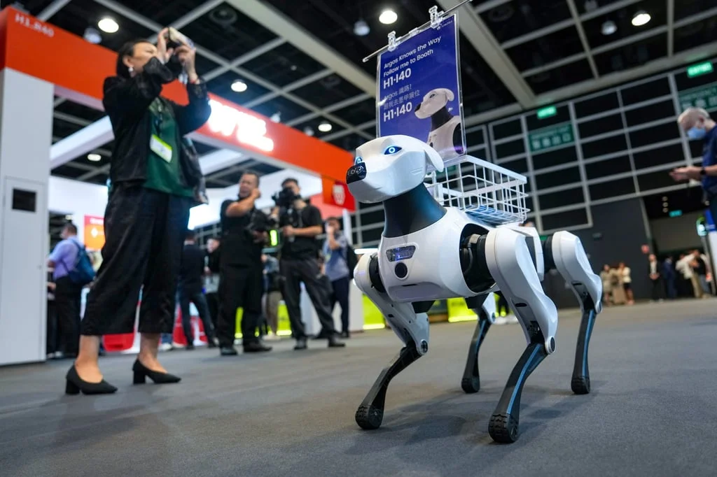 A robot is displayed at LEAP East. Mazin Alhimali, Saudi Arabia’s consul general in the city, earlier said that Hong Kong’s role as a gateway to mainland China was a key reason it was chosen to host the forum. Photo: Sam Tsang A robot is displayed at LEAP East. Mazin Alhimali, Saudi Arabia’s consul general in the city, earlier said that Hong Kong’s role as a gateway to mainland China was a key reason it was chosen to host the forum. Photo: Sam Tsang