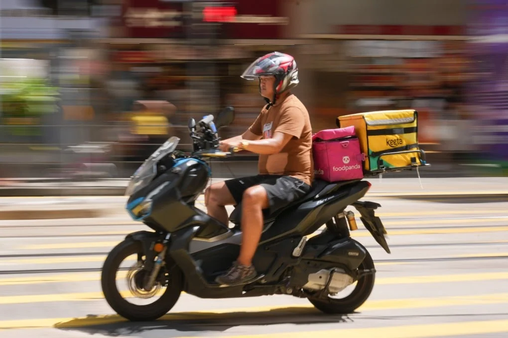 A food delivery rider in Causeway Bay. Photo: Karma Lo