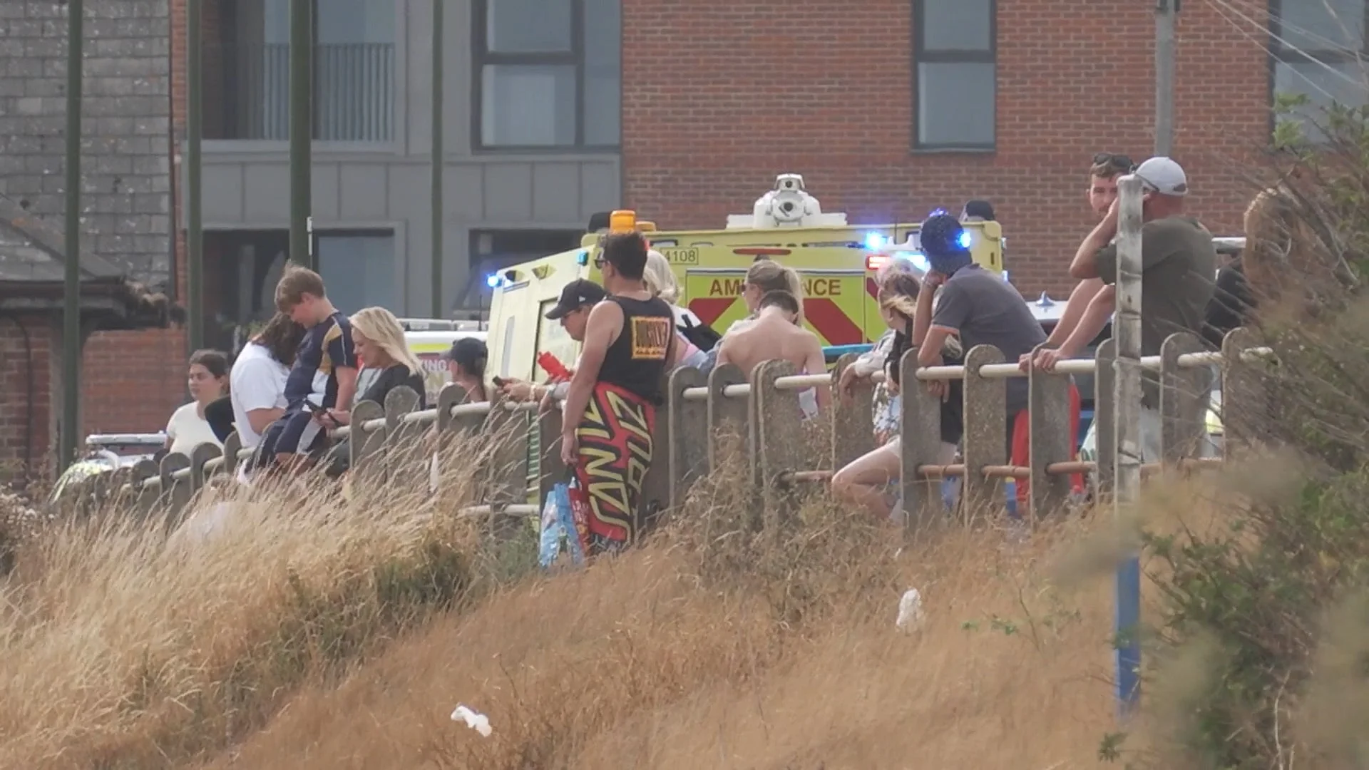 People watch after three people got into difficulty at Shoreham-by-Sea