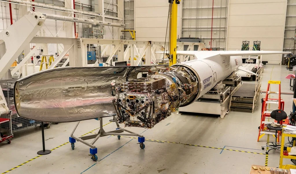 The Link spacecraft built by Katalyst to tow Nasa’s Neil Gehrels Swift Observatory into a higher orbit awaits encapsulation aboard a Northrop Grumman Pegasus XL in Virginia in June. Photo: Nasa via Reuters