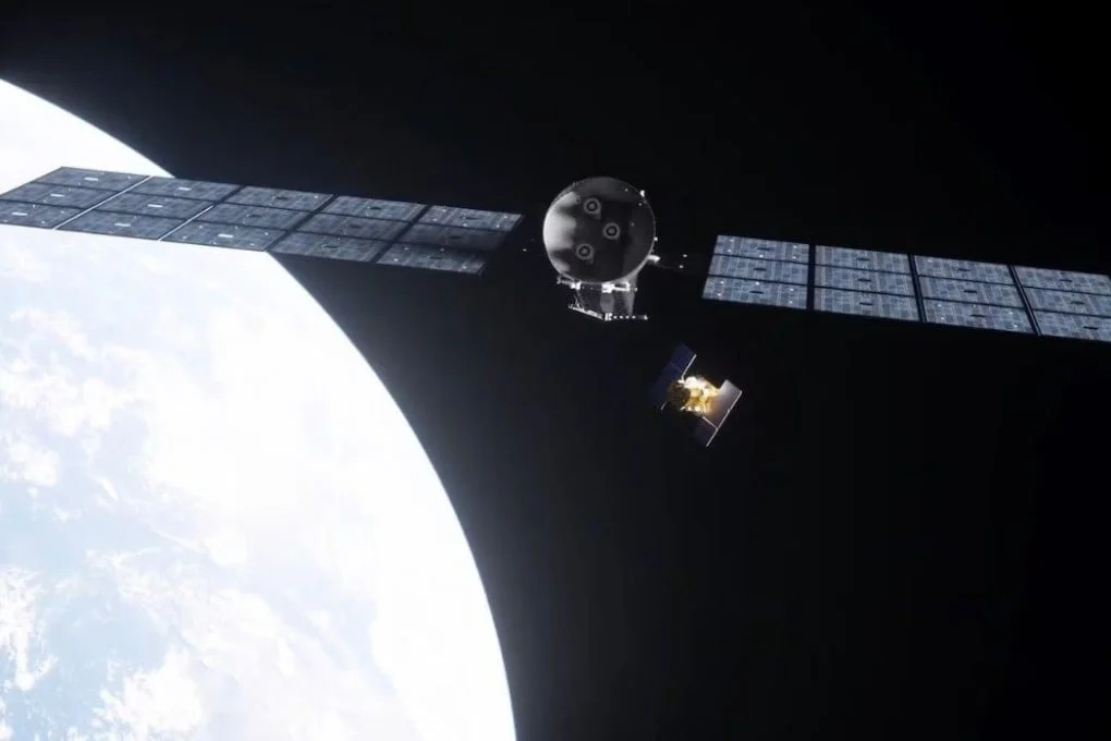 The Katalyst robotic spacecraft and Nasa’s Swift telescope are depicted in an artist’s concept. Image: Nasa