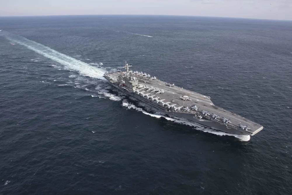 Supplies for the aircraft carrier USS Abraham Lincoln come from a Navy outpost about 2,200 miles away because Iran bombed a key base in the Persian Gulf