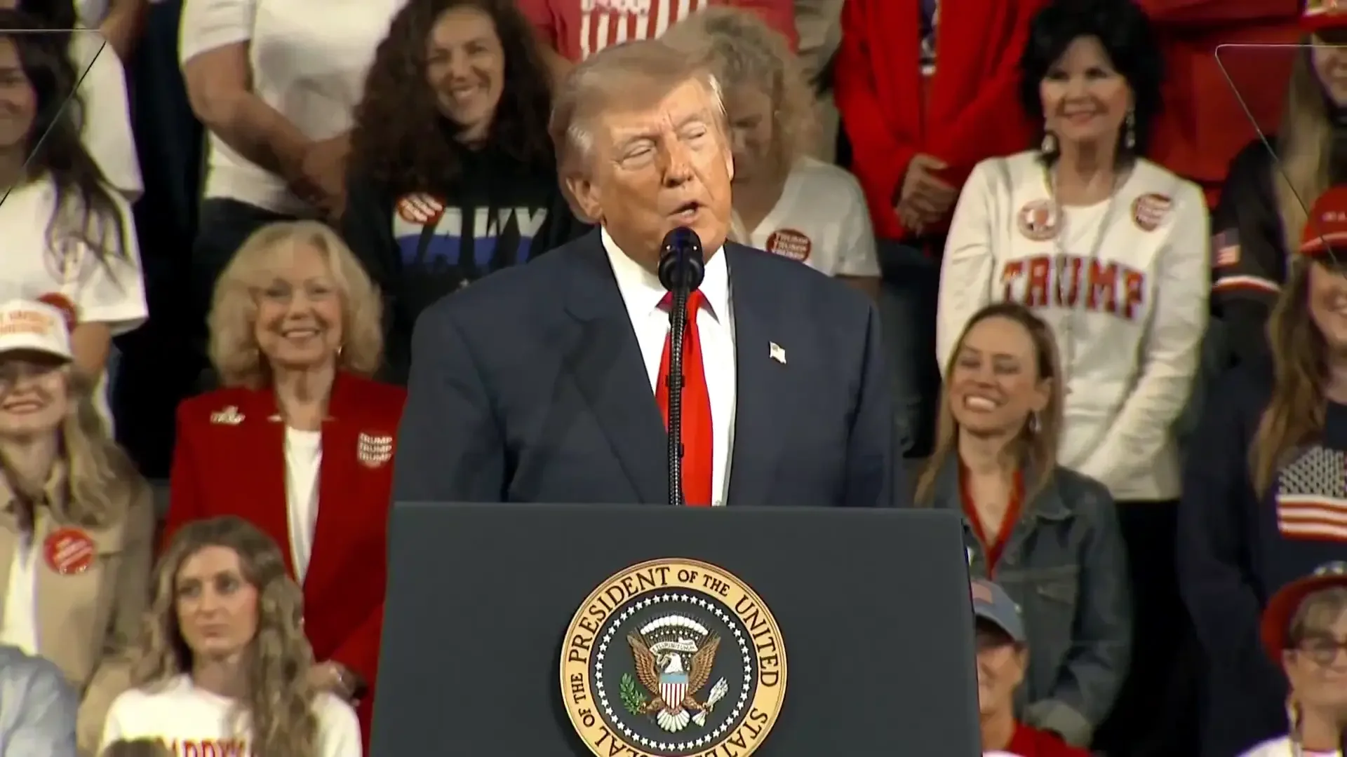 Trump takes swipe at Kamala Harris' looks as MAGA women guffaw at Tennessee rally