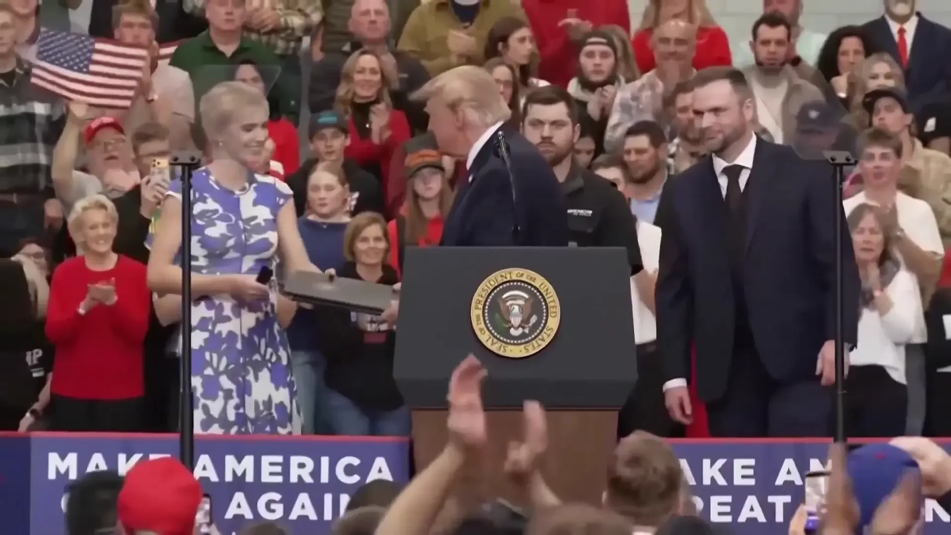 Trump pardons two men live on stage in Alaska