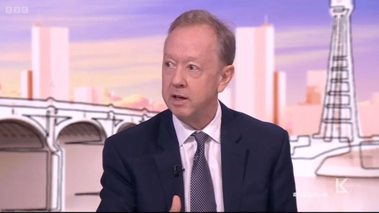 The Independent’s editor-in-chief Geordie Greig on Sunday with Laura Kuenssberg