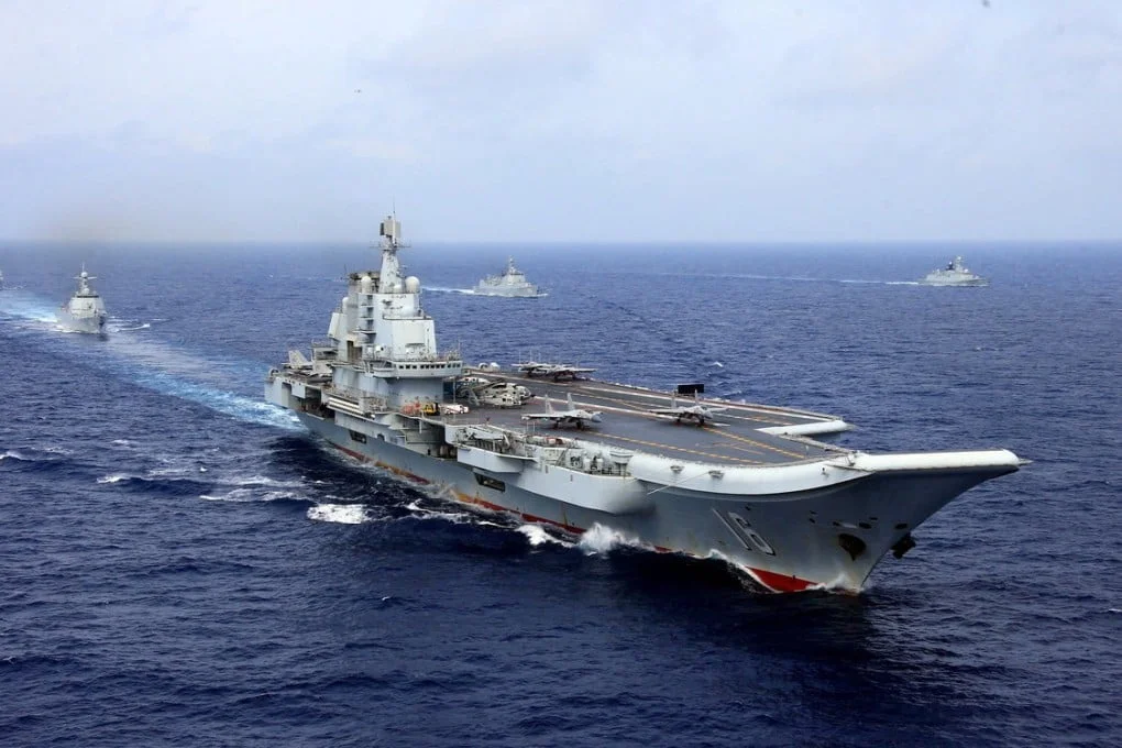 Beijing's defence ministry says its Liaoning aircraft carrier is involved in training in "relevant waters" of the western Pacific. It said the exercise did not target any specific country or objective. Photo: Reuters
